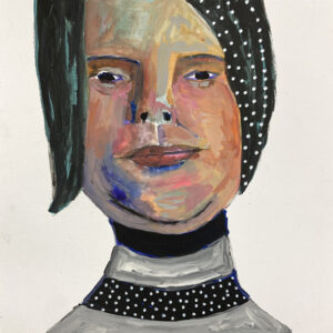 Original expressive gouache portrait painting of a woman titled You Can Choose by Katie Jeanne Wood