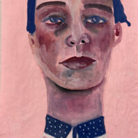 Katie Jeanne Wood - 9x12 Gouache portrait painting titled Forgiveness