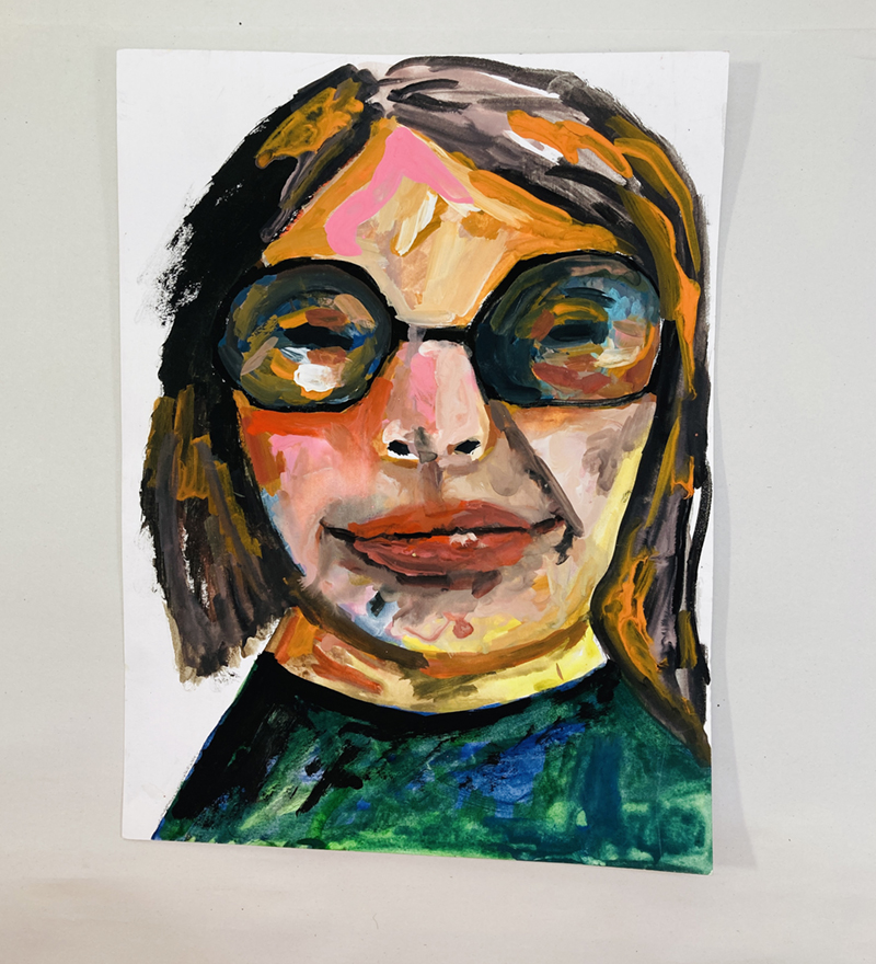 Katie Jeanne Wood - 9x12 Gouache portrait painting by Katie Jeanne Wood