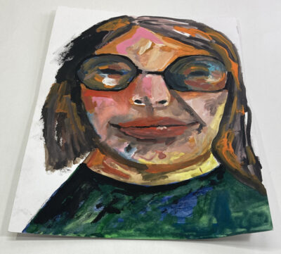 Katie Jeanne Wood - 9x12 Gouache portrait painting by Katie Jeanne Wood