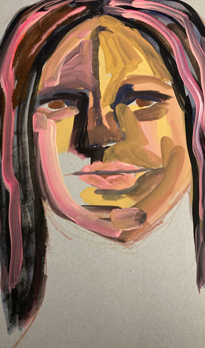 Gouache portrait painting titled Enchantress by artist Katie Jeanne Wood