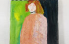 Katie Jeanne Wood - art journal gouache portrait painting 041024