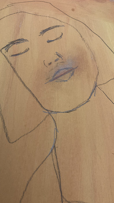 Using an eraser pad in my art journal