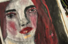 Katie Jeanne Wood - art journal gouache portrait painting