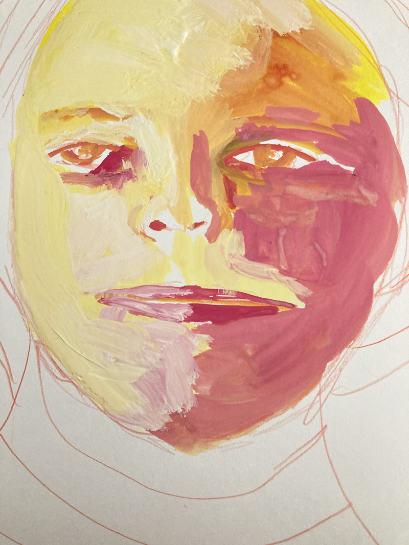 Katie Jeanne Wood - Odd Friday gouache portrait painting 061724