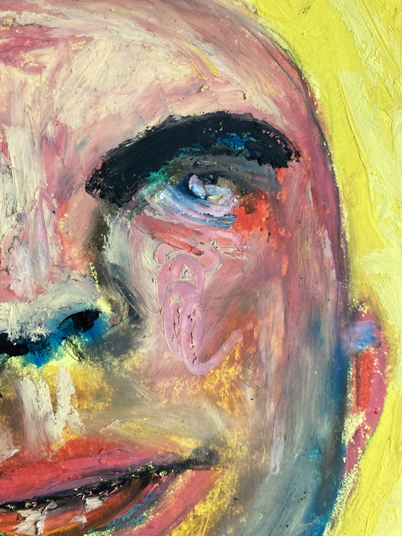 Katie Jeanne Wood - oil pastels portrait painting