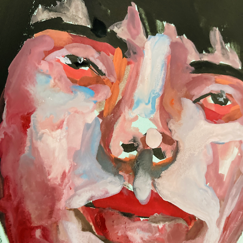 She Moved Zombie Like - gouache portrait painting wip