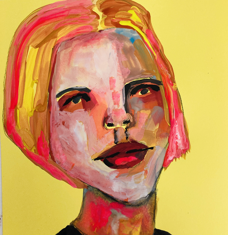 You Cannot Force Love - gouache portrait painting