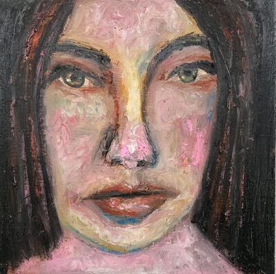 Oil portrait painting of a woman who's great at giving advice