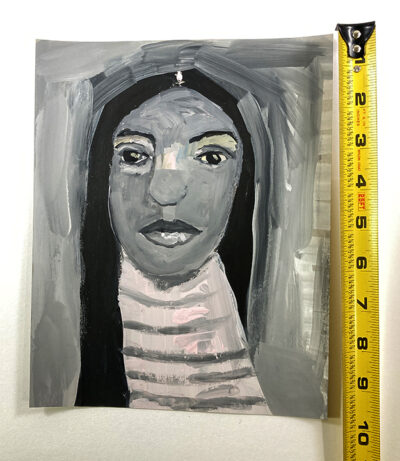 8x10 gouache portrait of a woman titled Serendipitous