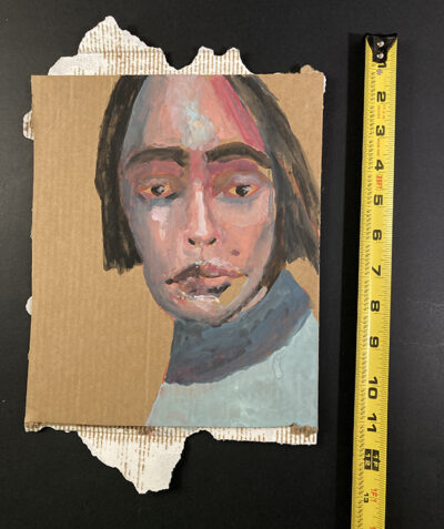 Gouache Woman Portrait Painting Original - During These Dark Days - Image 3