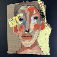 Handmade Cardboard Book Gouache Portrait Paintings