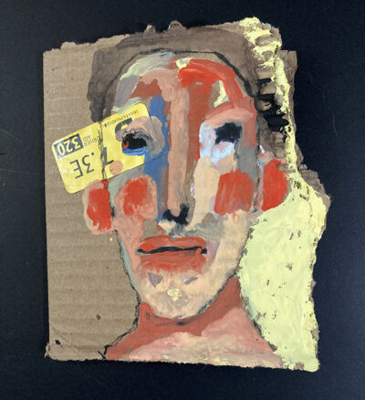 Handmade Cardboard Book Gouache Portrait Paintings