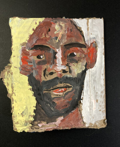 Handmade Cardboard Book Gouache Portrait Paintings