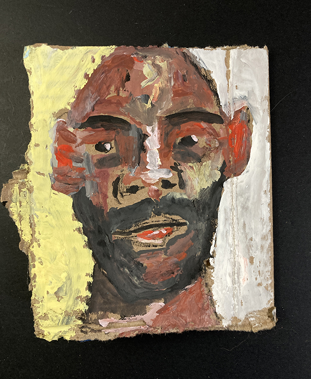 Handmade Cardboard Book Gouache Portrait Paintings 