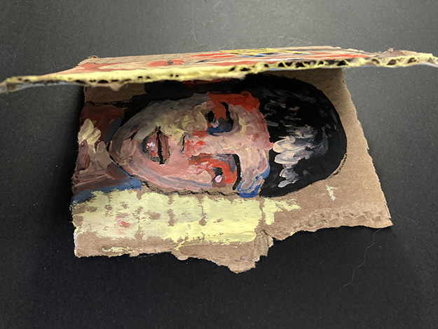 Handmade Cardboard Book Gouache Portrait Paintings 