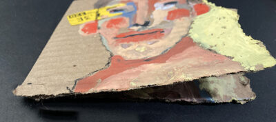 Handmade Cardboard Book Gouache Portrait Paintings