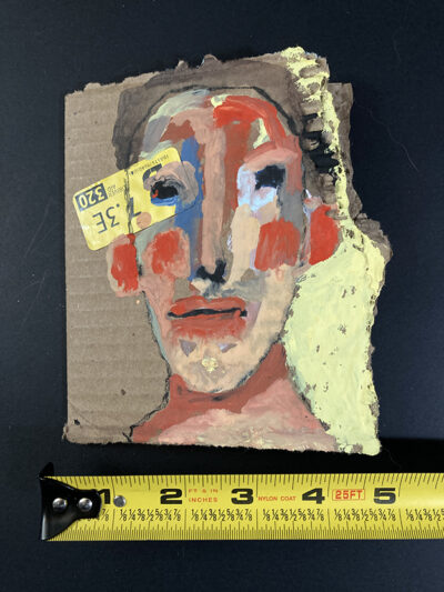 Handmade Cardboard Book Gouache Portrait Paintings