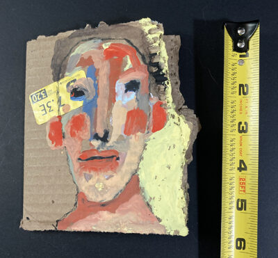 Handmade Cardboard Book Gouache Portrait Paintings