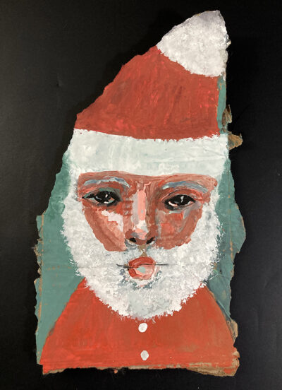 Santa Claus gouache portrait painting