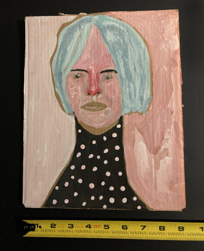 Gouache Angry Woman Portrait Painting Original - Bone To Pick - Image 3