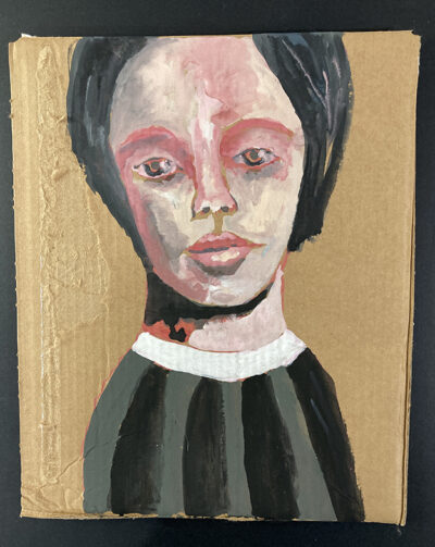 Gouache Woman Portrait Painting Original - Evoked Empathy