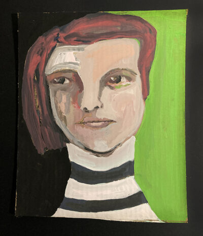 Gouache Woman Portrait Painting Original - Life & Death