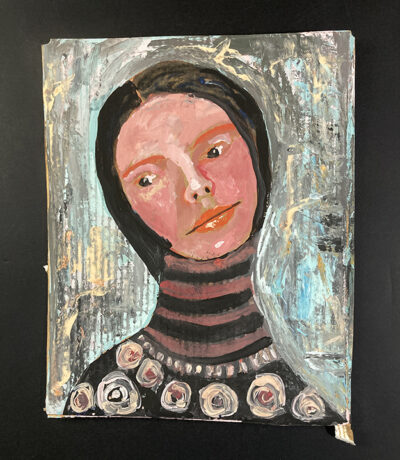 Gouache Woman Portrait Painting Original - You Can't Be Serious