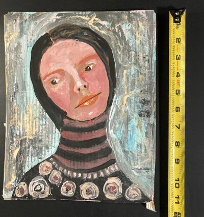 Gouache Woman Portrait Painting Original - You Can't Be Serious - Image 3