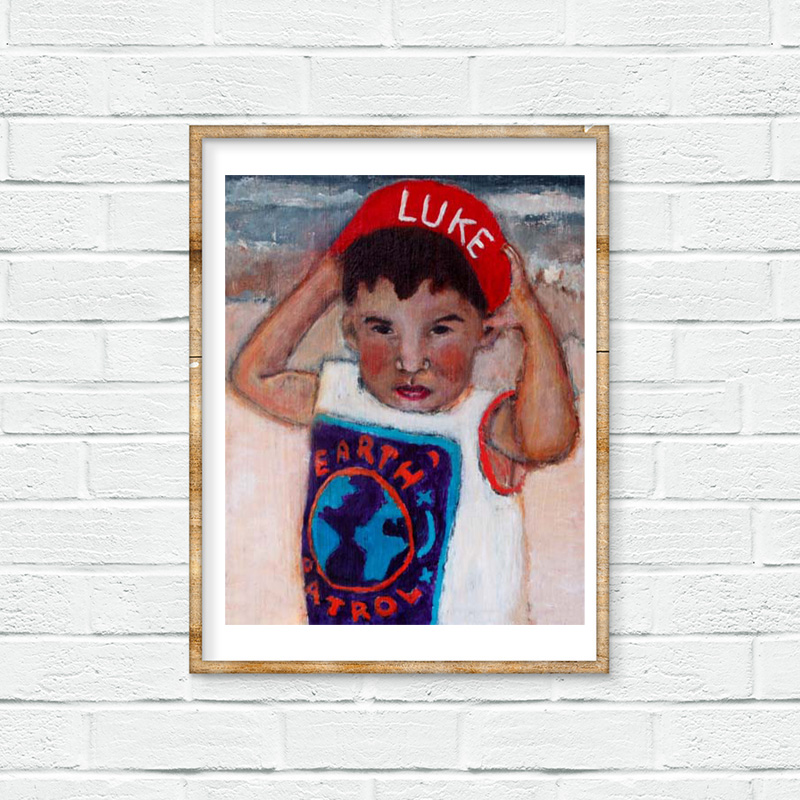 Katie Jeanne Wood - Luke Little boy wearing red hat at the beach