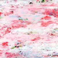 Katie Jeanne Wood - Pink and white farmhouse style abstract No 109