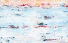 Katie Jeanne Wood - Pink & blue farmhouse abstract painting No 111