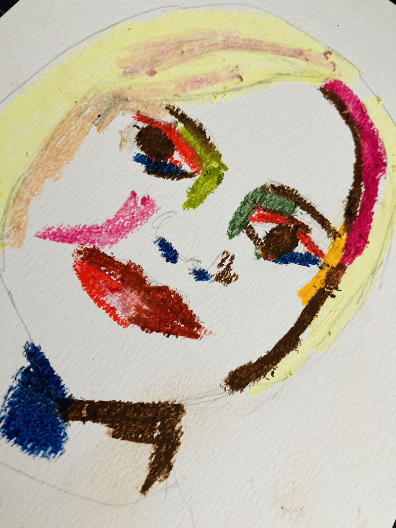 Katie Jeanne Wood - 9x12 Oil Pastel Portrait May 2022 No 14 01