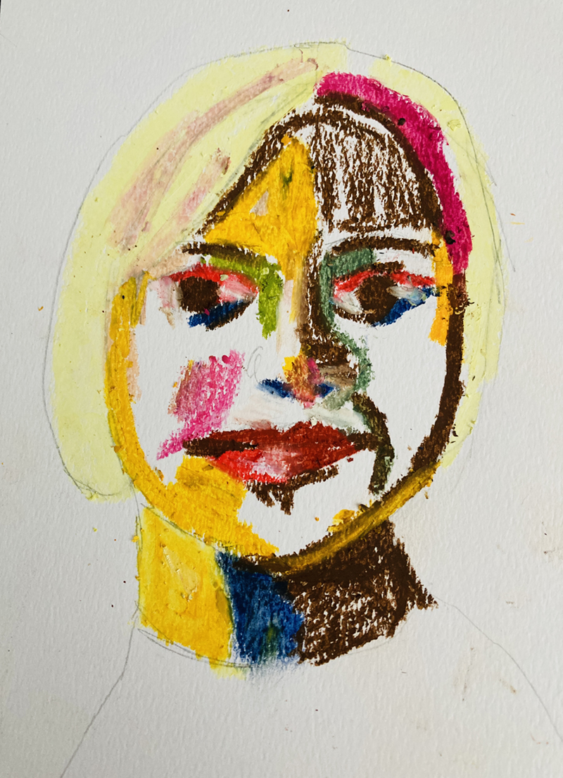 Katie Jeanne Wood - 9x12 Oil Pastel Portrait May 2022 No 14 02