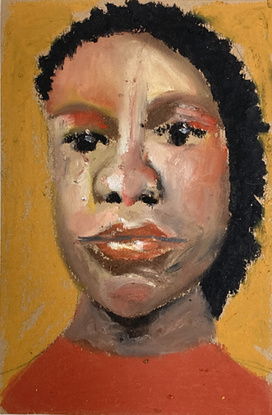Katie Jeanne Wood - Cray-Pas Expressionist oil pastels portrait painting