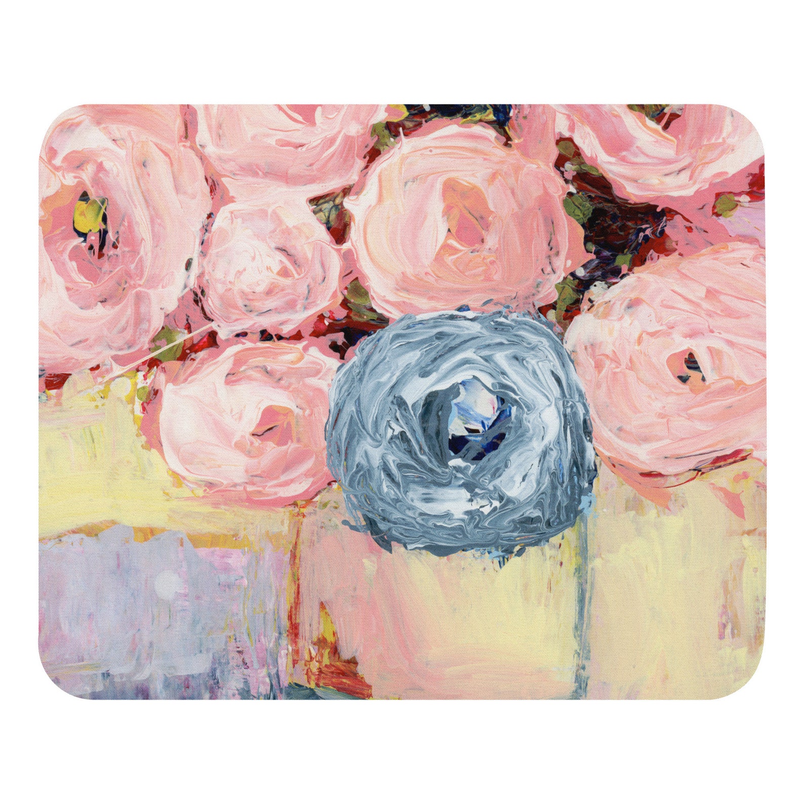 Katie Jeanne Wood - pink floral mousepad 