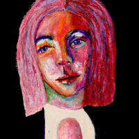 Oil pastel portrait drawing titled Eloquence